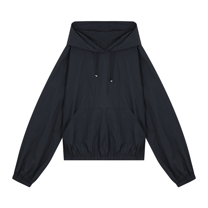 Dame afslappet bomulds-hoodie med elastisk bund og praktiske lommer Stilla