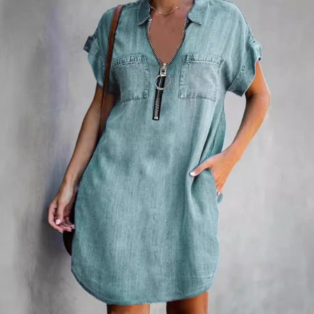 Dame Denim Kjole Stilla