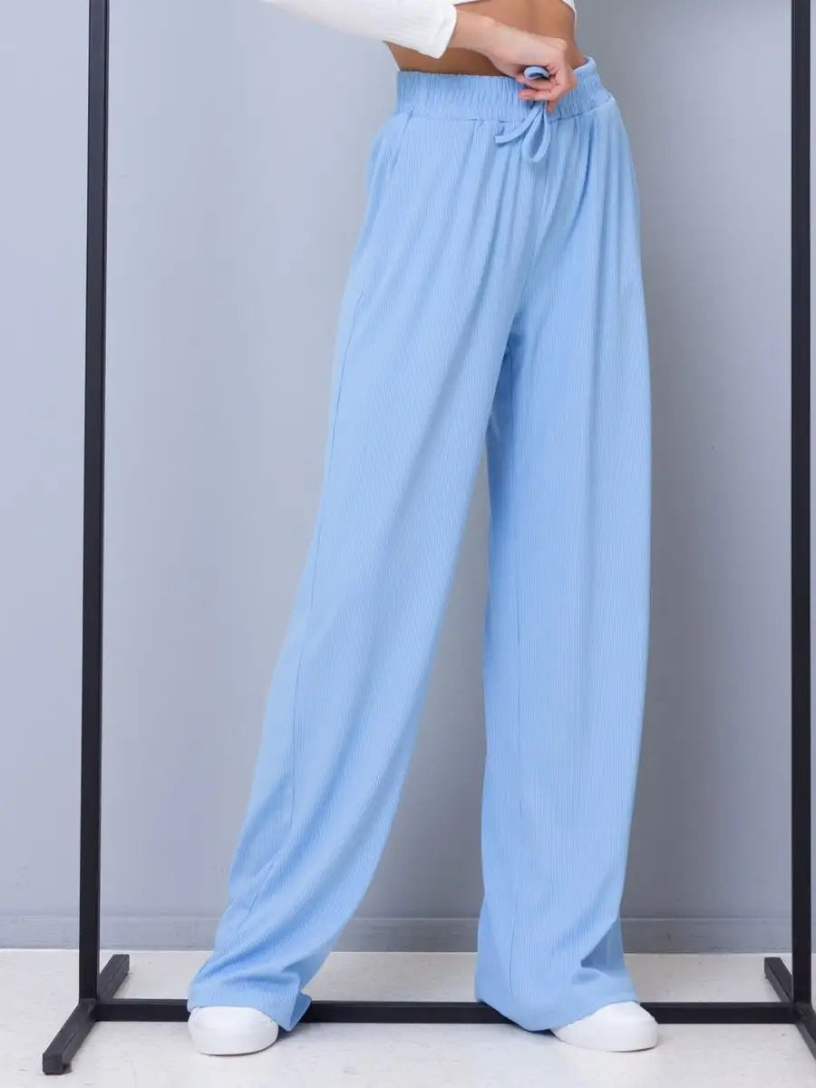 Dame afslappet komfortbukser med elastisk talje og praktiske lommer Stilla