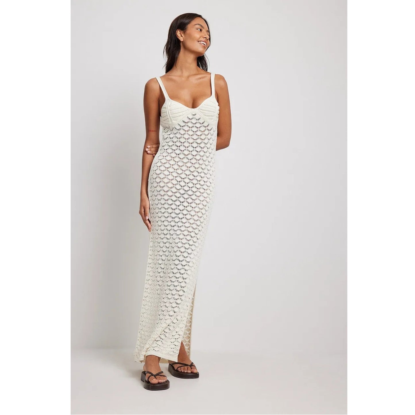 Dame Elegant Hæklet Maxi Kjole Stilla