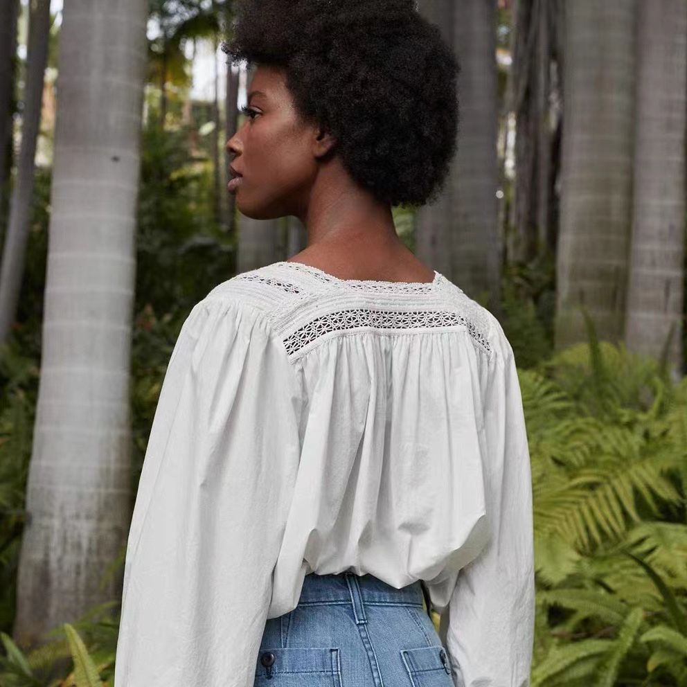 Dame afslappet bluse med romantisk Boho-stil Stilla