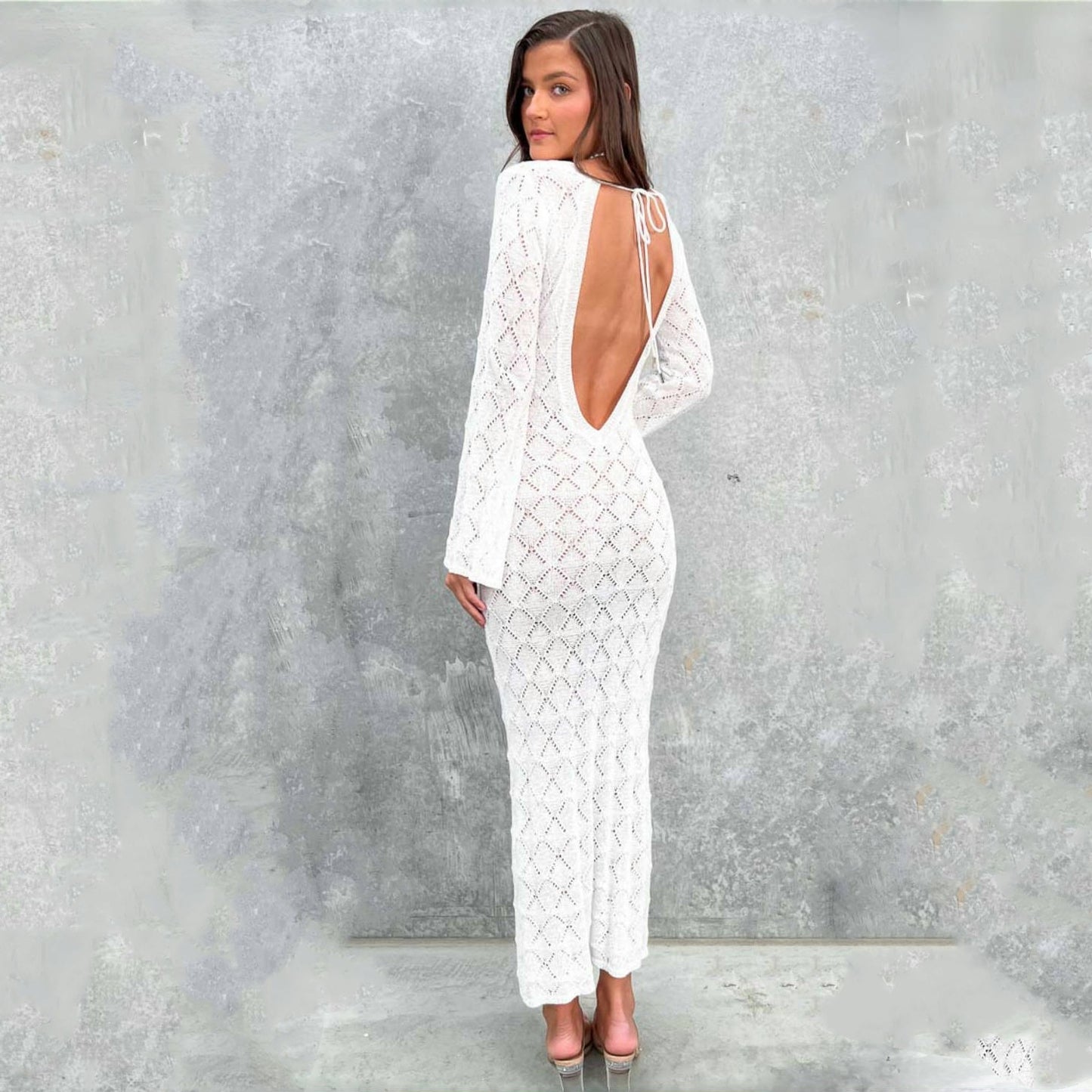 Dame Elegant Dyb V Maxi Kjole Stilla