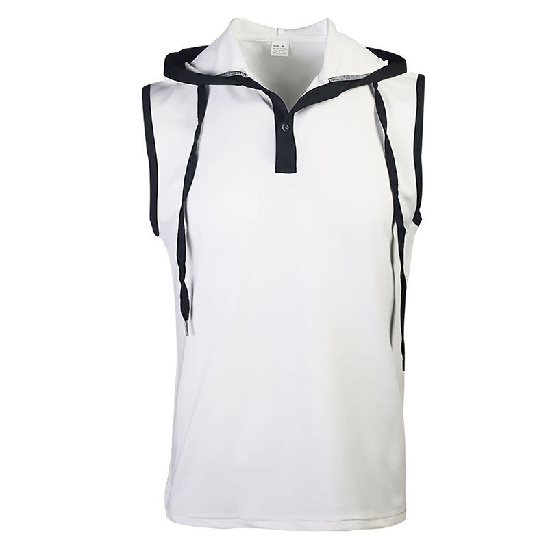 Herrer Sporty polo shirt med hætte lavet af åndbart materiale Stilla