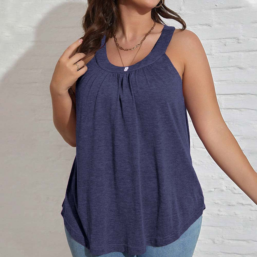 Dame afslappet spaghetti strop top med knapdetaljer Stilla