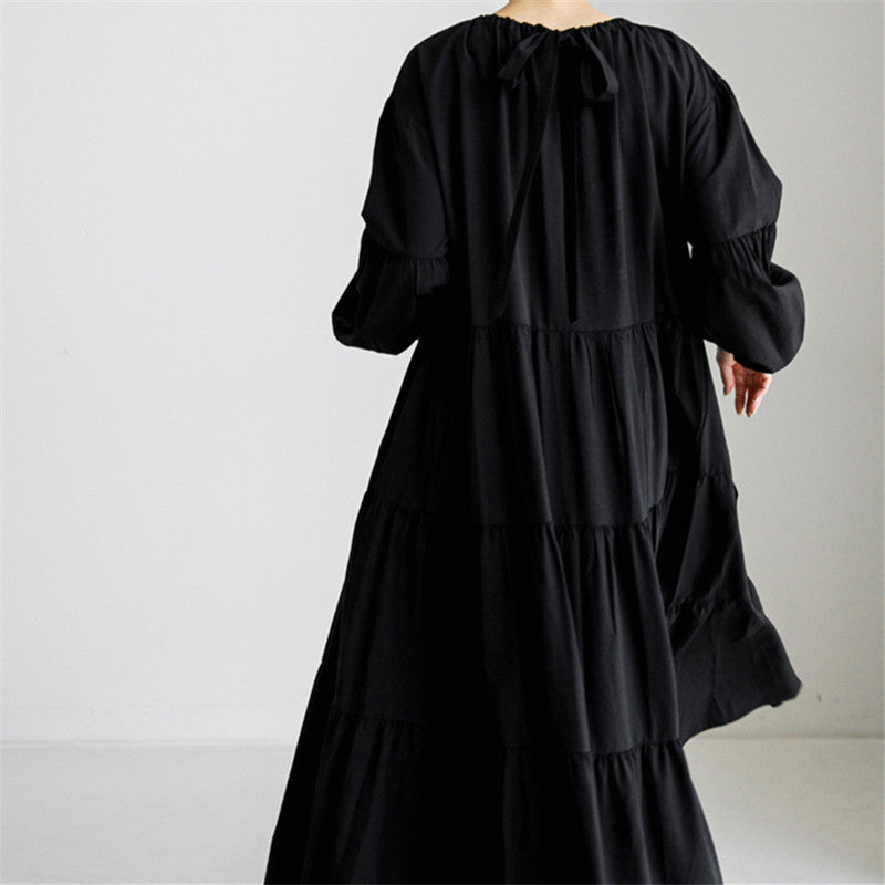 Dame afslappet maxikjole med flæser Stilla