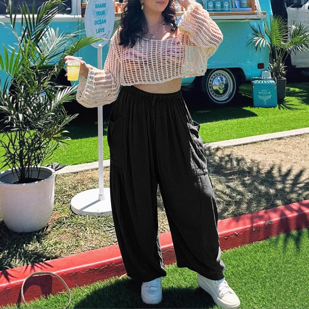 Dame afslappede chinos med høj talje og praktiske sidelommer Stilla