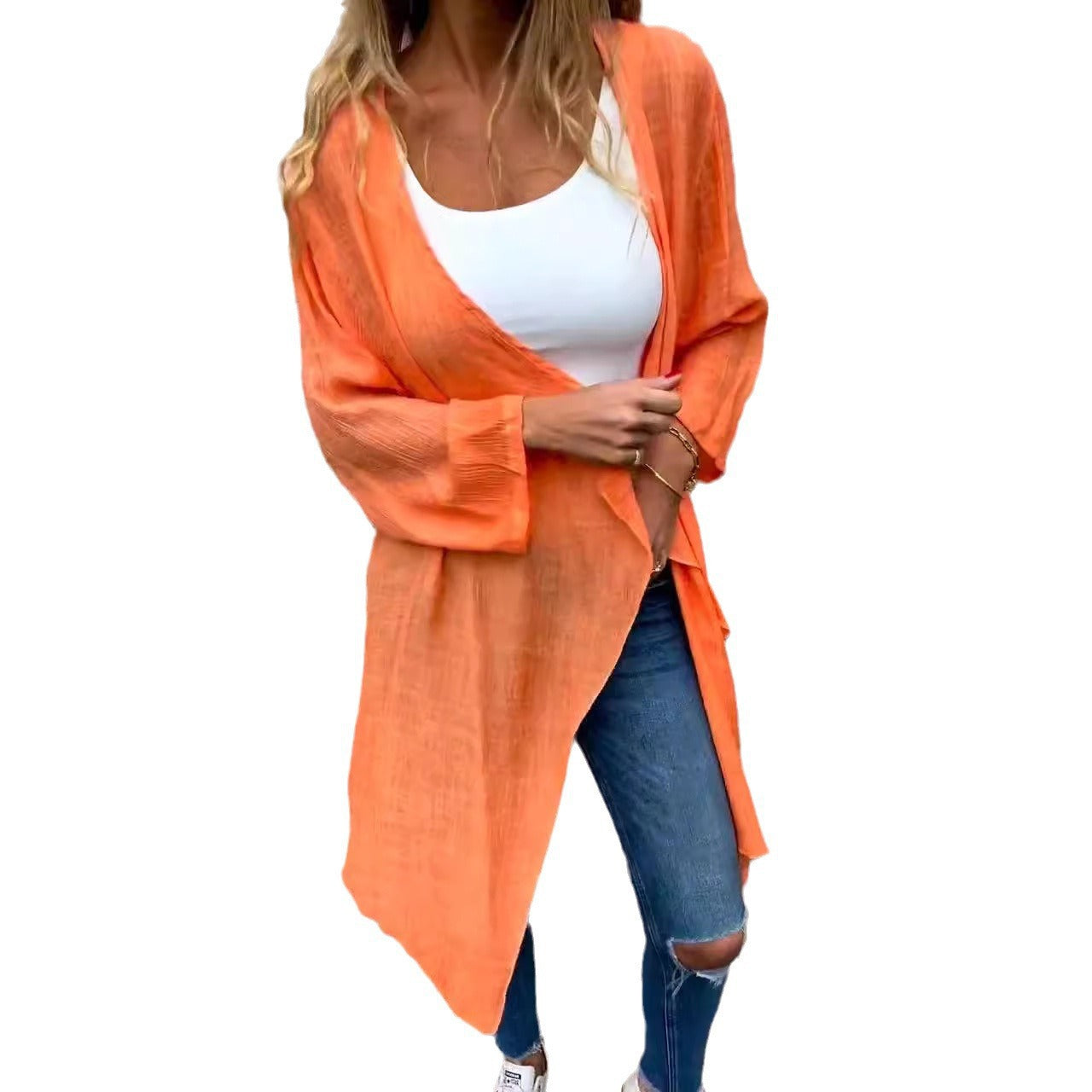 Femme Letvægts Åben Front-Cardigan med Flydende Design Stilla