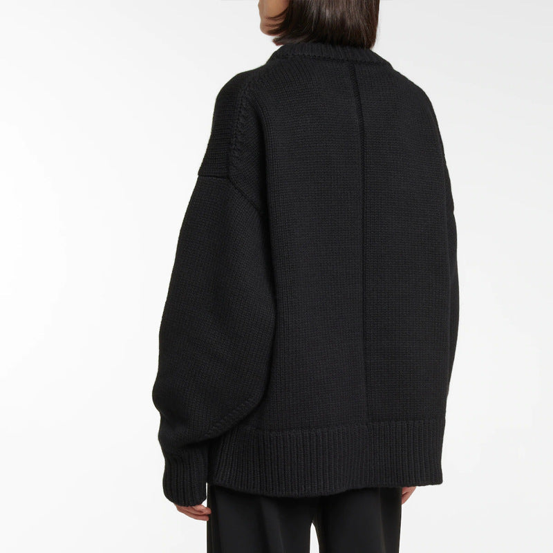 Dame Dejløs Sweater med høj krave og afslappet snit Stilla