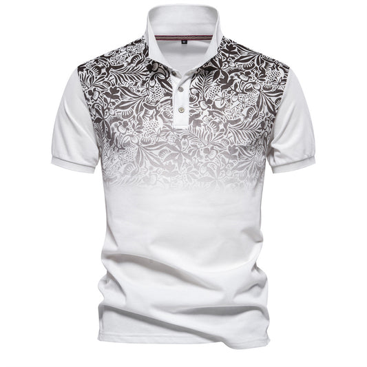 Herrer polo t-shirts med unikt floralt grafisk design Stilla