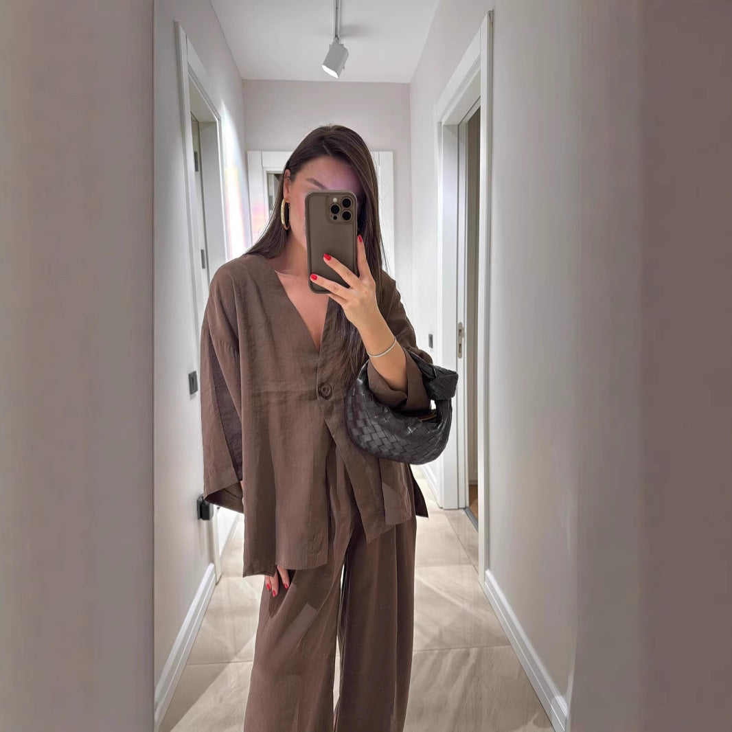 Dame afslappet jumpsuit med bredt ben og elegant snit Stilla