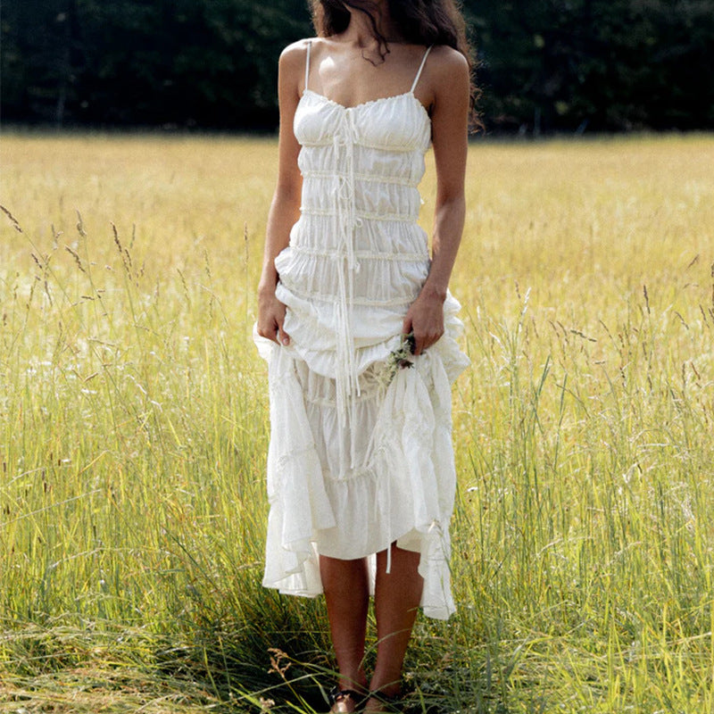 Dame Drapering Aftenkjole med fine stropper Stilla