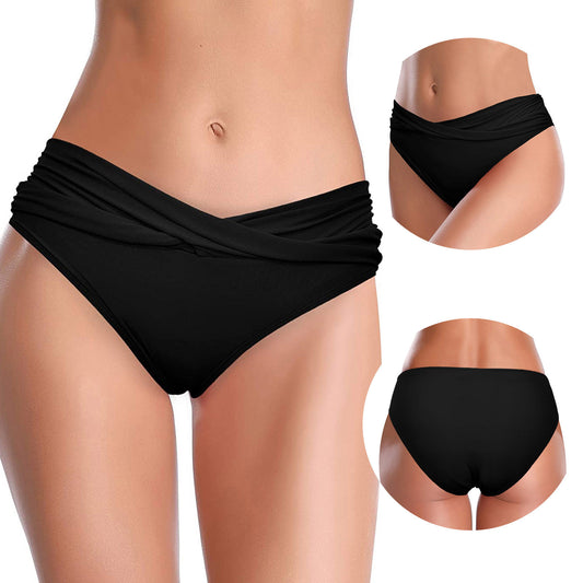 Dame Høj skåret Bikini-bund med moderne indpakningsdesign og elastisk kant Stilla