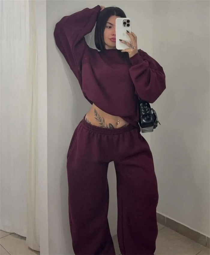 Dame afslappet oversized sweatshirt- og joggingbuksesæt Stilla
