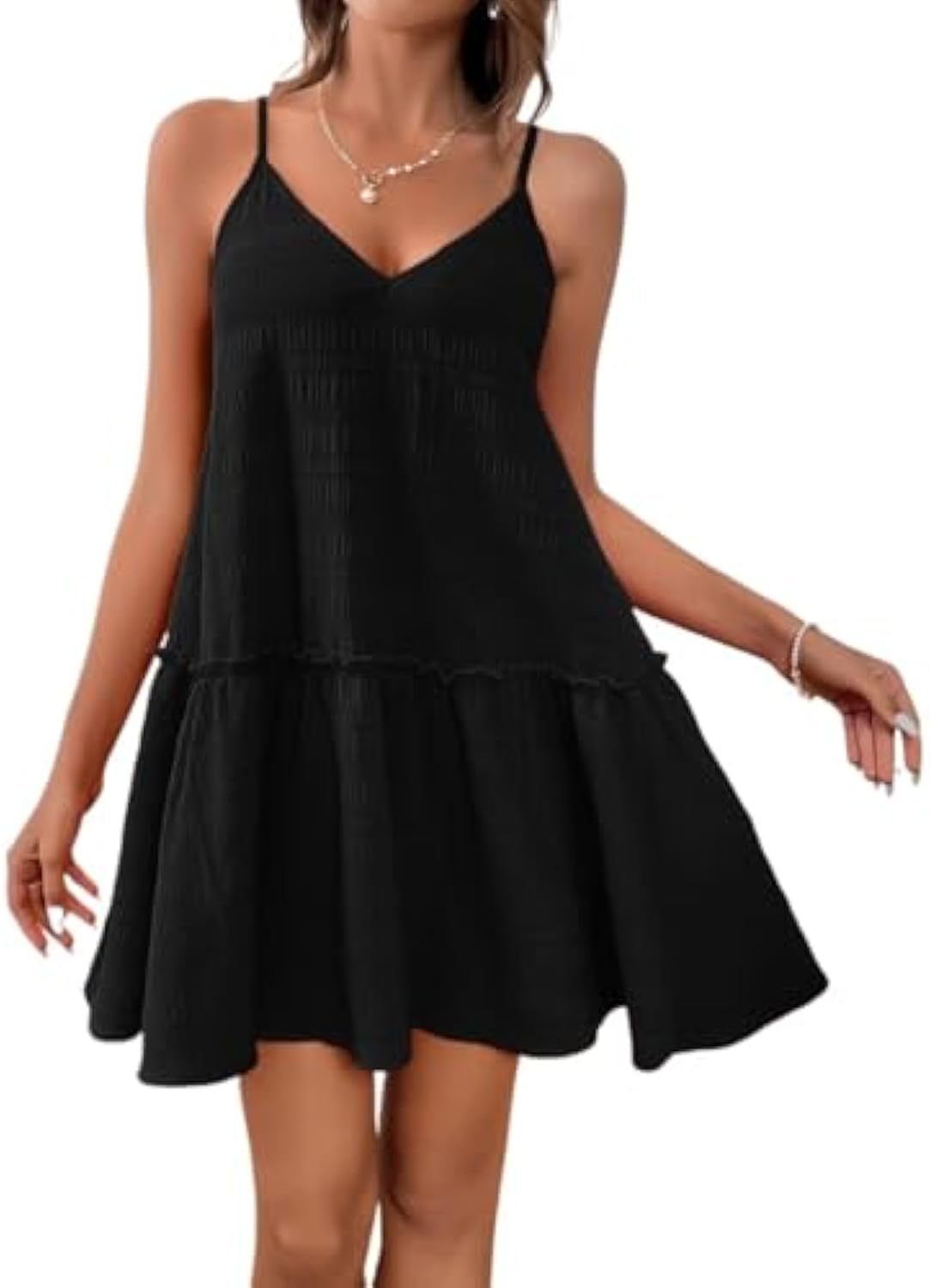 Dame afslappet sommerkjole med voluminøs skørt Stilla