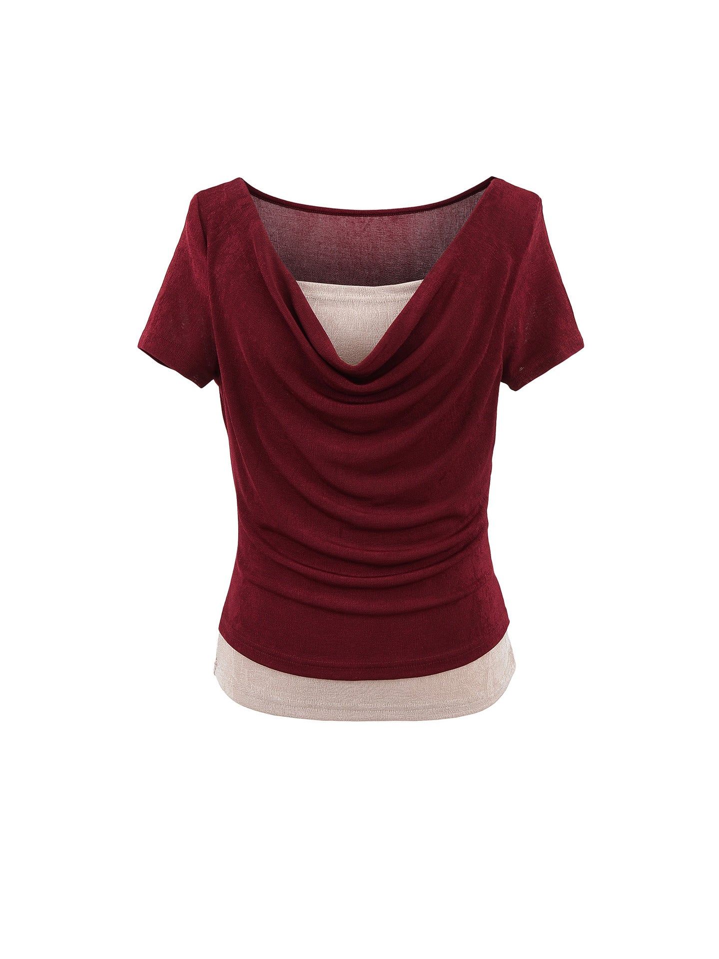 Dame elegant drapeetop med legende design og rund halsudskæring Stilla