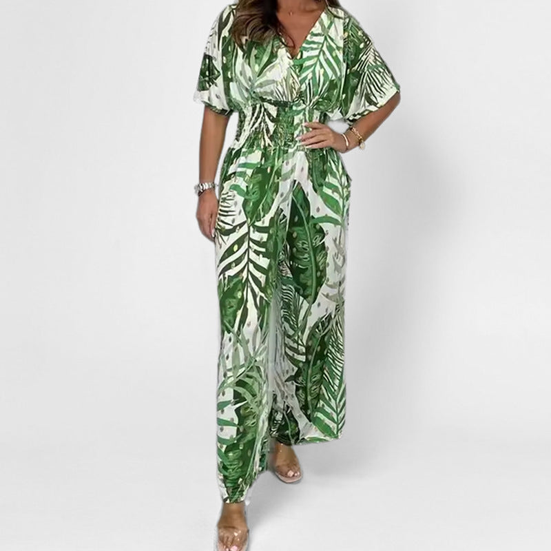 Dame fritids-jumpsuit med blomstret design Stilla