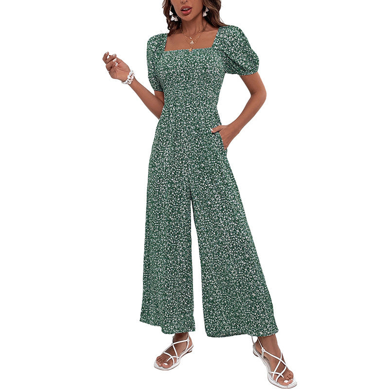Dame Elegant Blomstret Print Jumpsuit Stilla