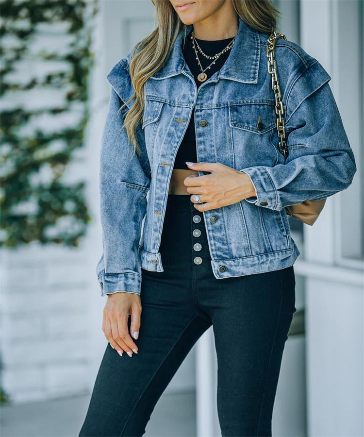 Dame Denim-jakke i afslappet oversized-snits Stilla