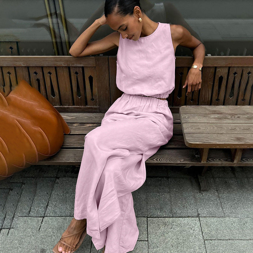Dame jumpsuit med højtaljeret snit Stilla