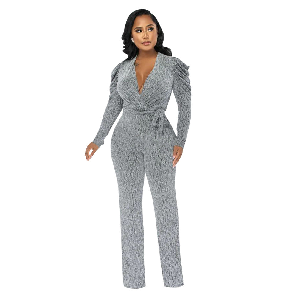 Dame Elegant Jumpsuit med raffineret drapering og figursyet snit Stilla