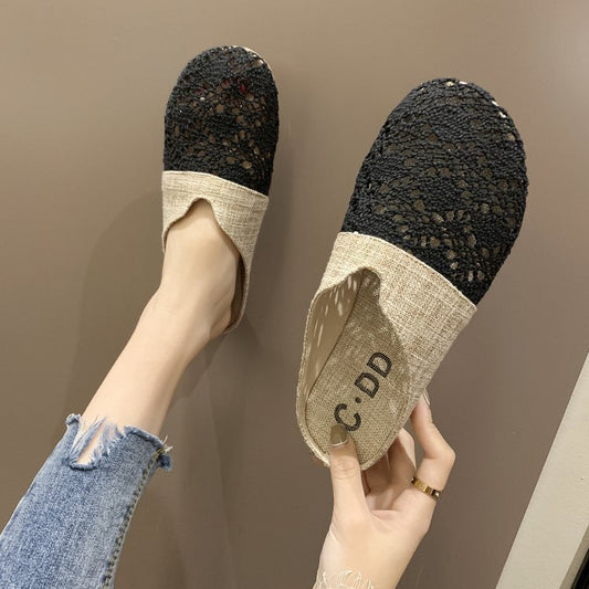 Dame åbne slippers med filigran hækledesign og komfortabel sål Stilla