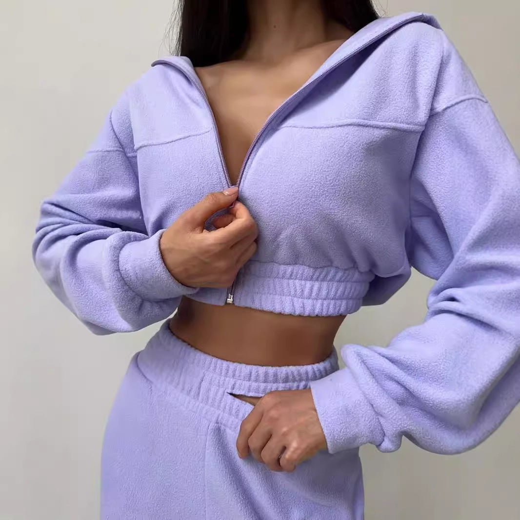 Stilla | Varm Fleece Sweatshirt Dobbelt Talje Bukser Sæt