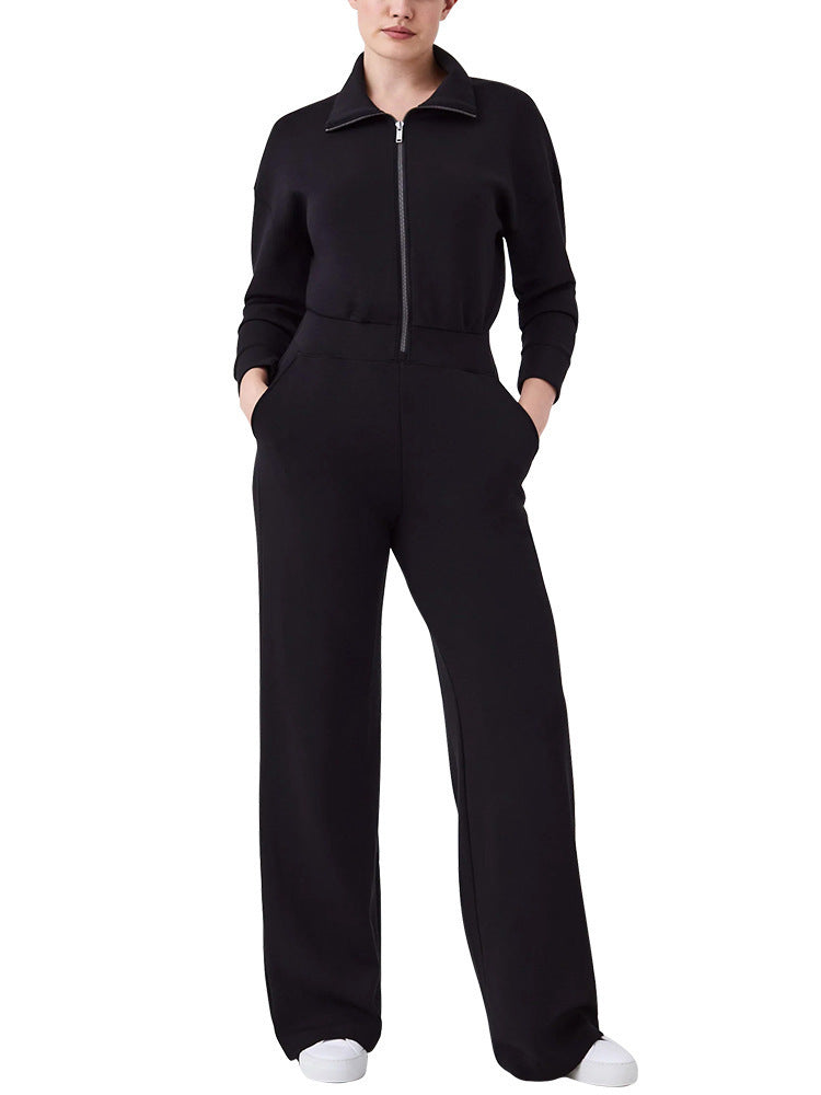 Dame Sporty Jumpsuit med høj krave og praktiske lommer Stilla