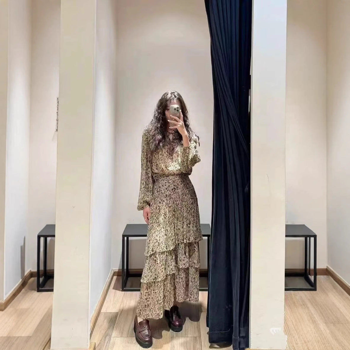 Dame Dyrisk Maxiskørt i afslappet Flæse-design Stilla