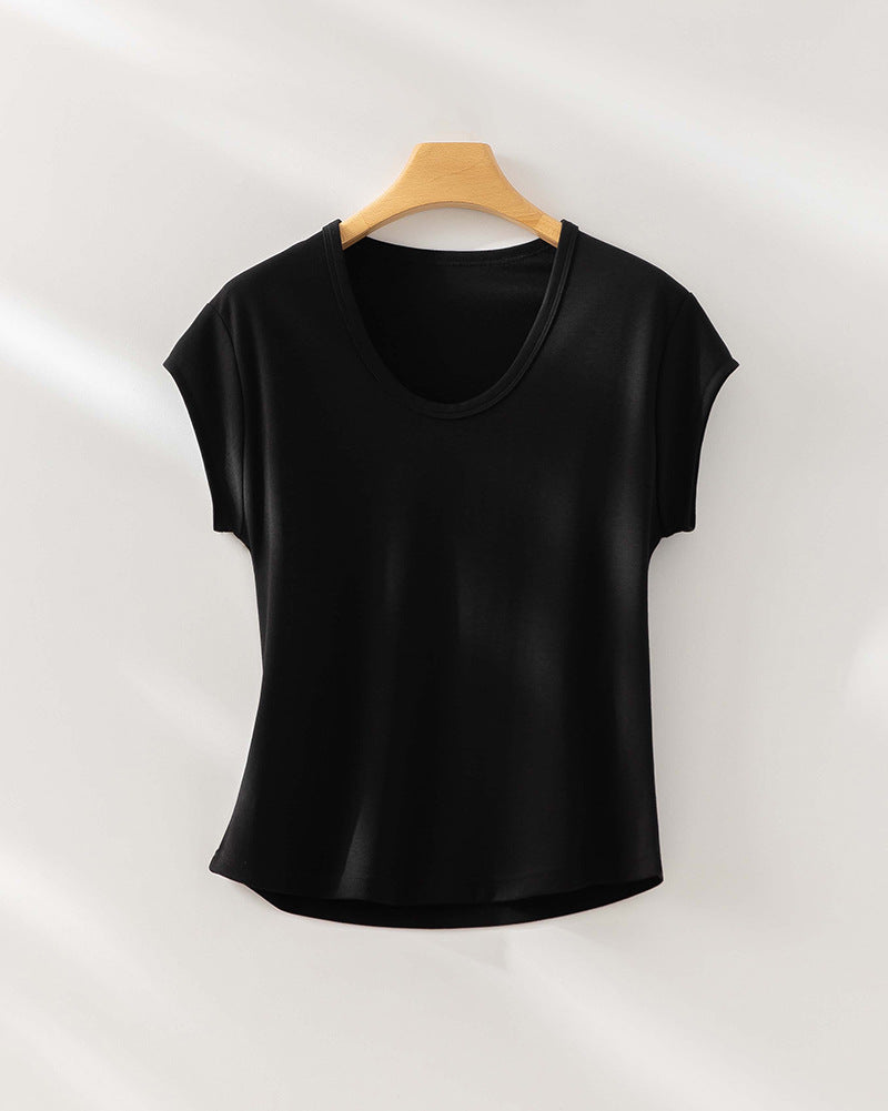 Femme Cap Sleeve Modal Blandingsmateriale Top Stilla