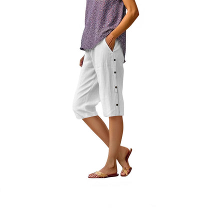 Dame Chino-shorts med sidelommer og stilfulde knapdetaljer Stilla