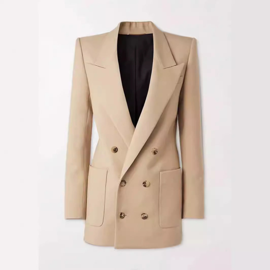 Dame Dobbeltbrystet Blazer i høj kvalitetsmateriale med elegante knapdetaljer Stilla