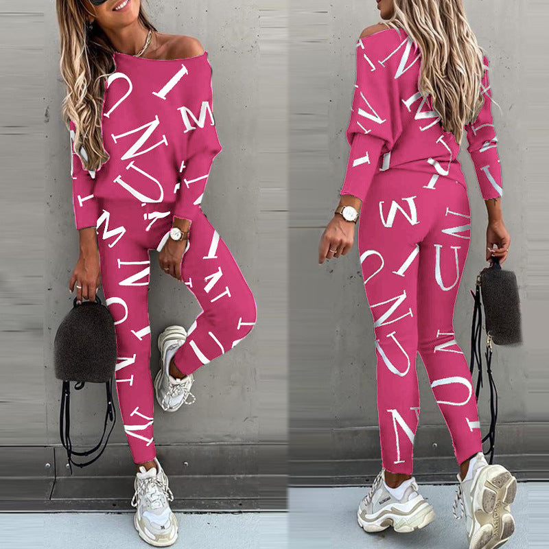 Dame Lækkert Jumpsuit med Off-Shoulder-udskæring og moderne Grafiktryk Stilla