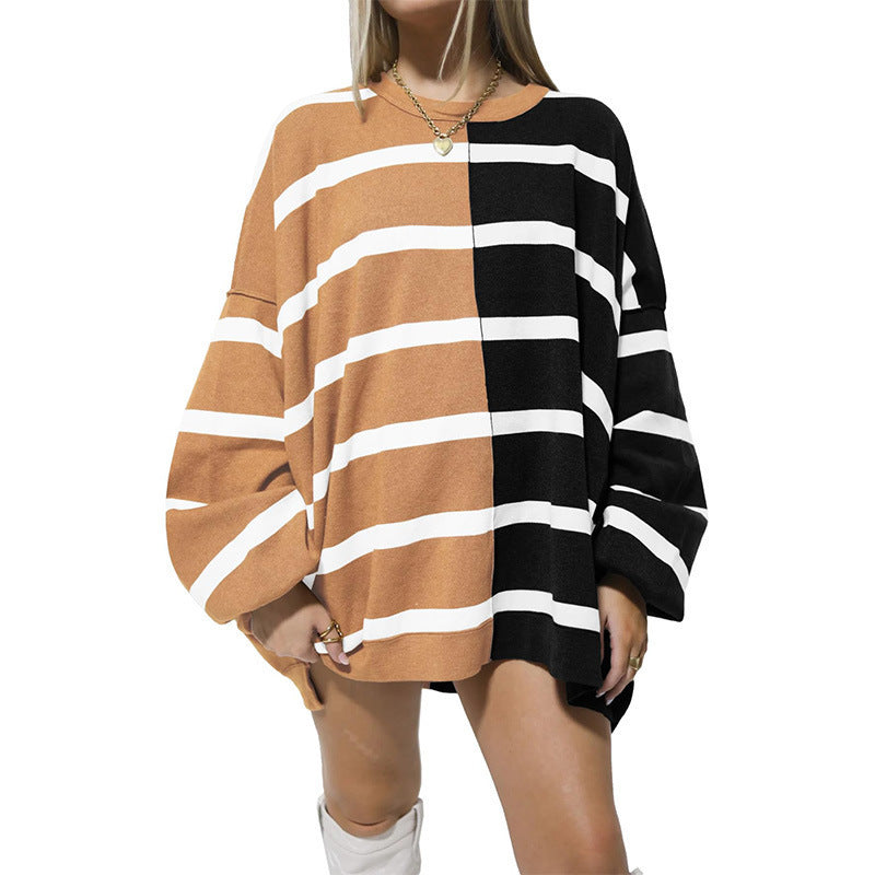 Dame Oversized Pullover med stribemønster Stilla