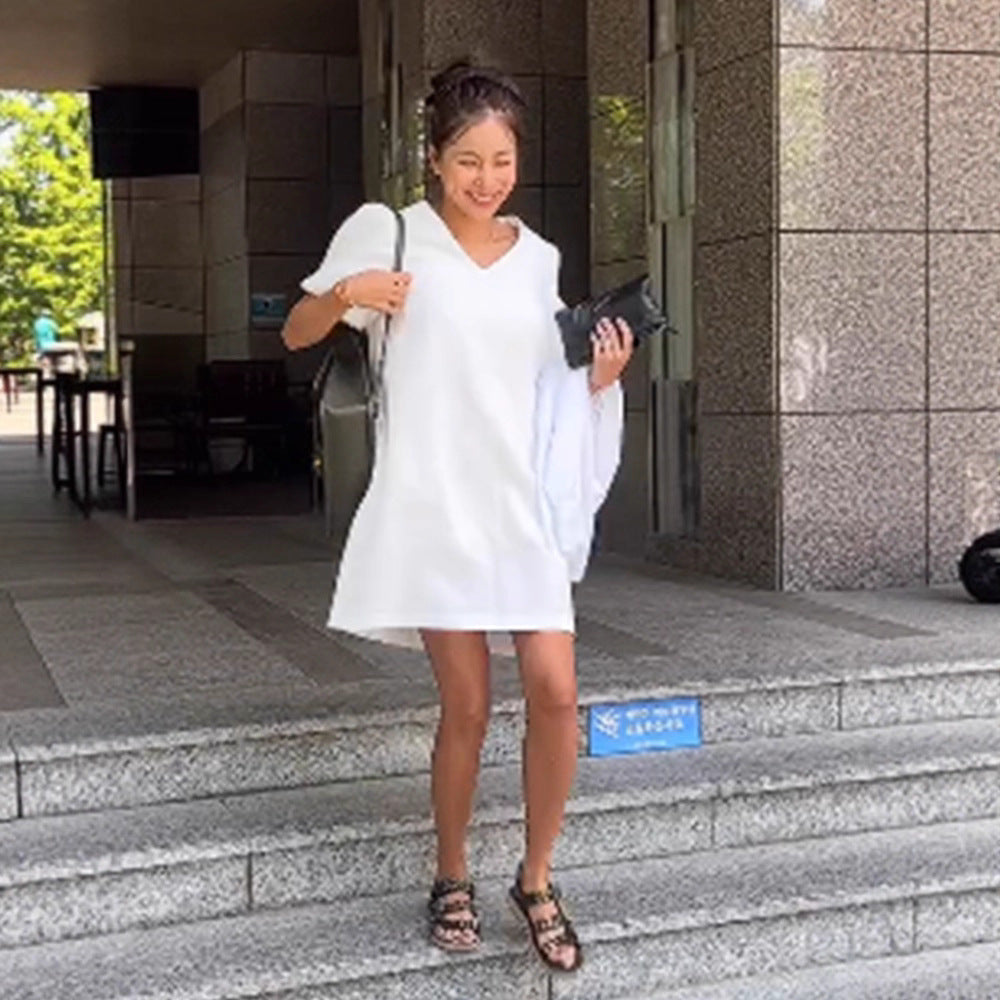 Dame A-linie kjole med elegante pufærmer Stilla