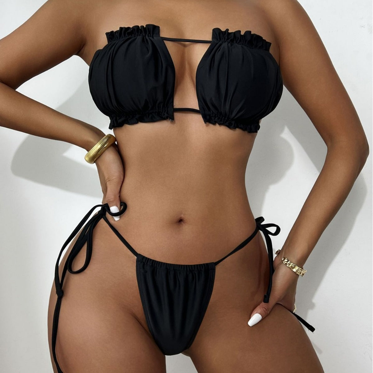 Dame Cut-Out Volant Bikini Sæt Stilla