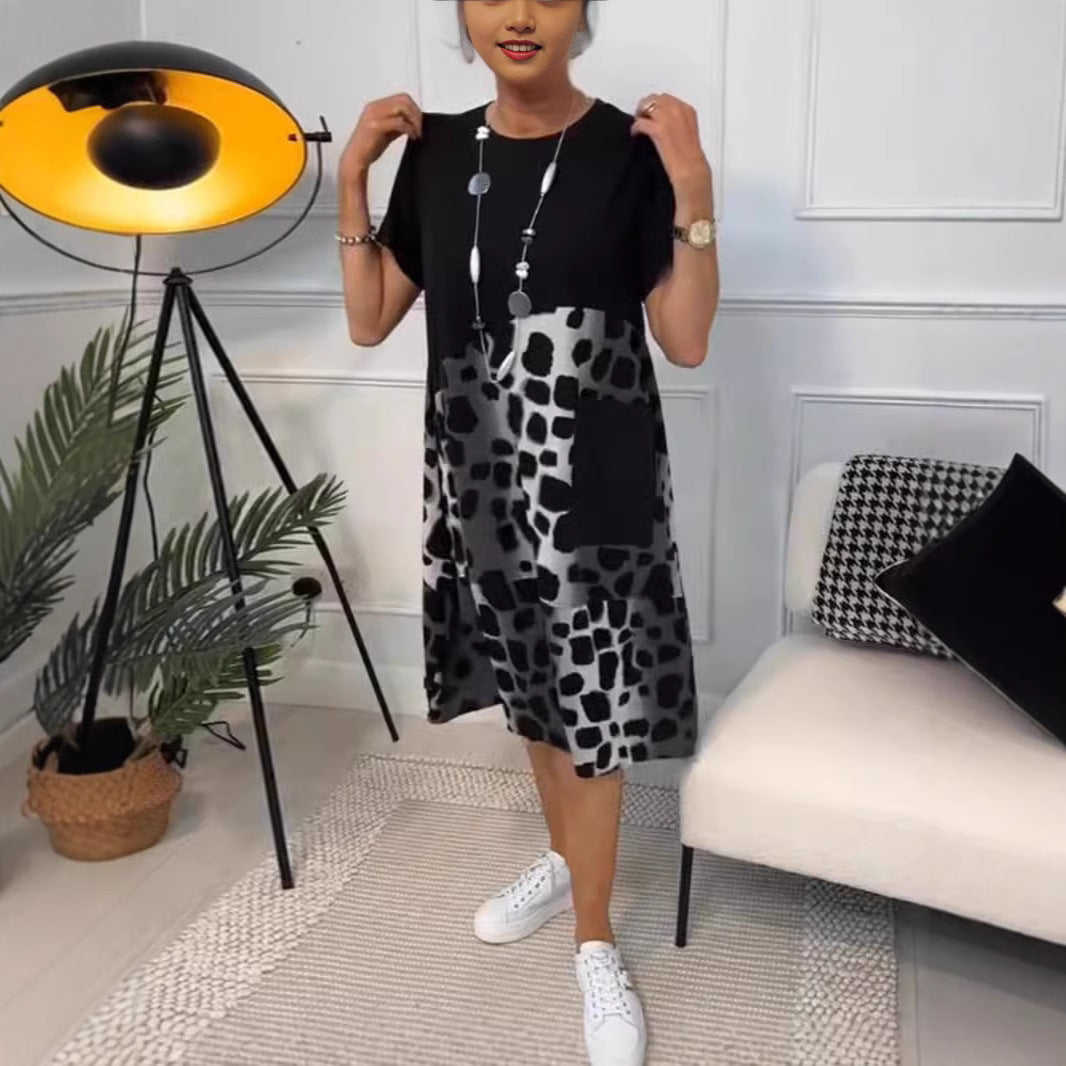 Dame afslappet kjole med dyremønster Stilla