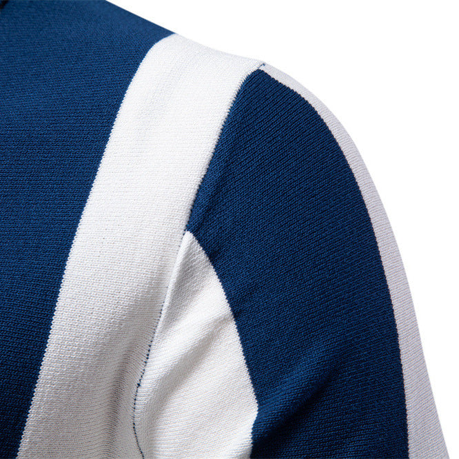 Herre Polo-Shirt med moderne lynlås og klassisk stribemønster Stilla