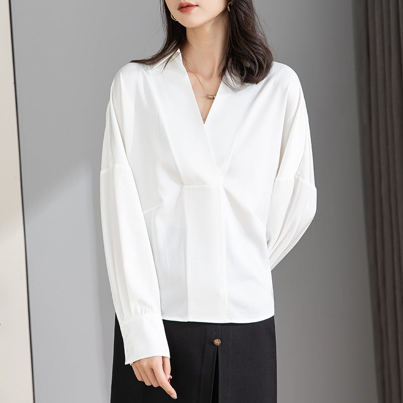 Dame elegant bluse med asymmetrisk skæring Stilla