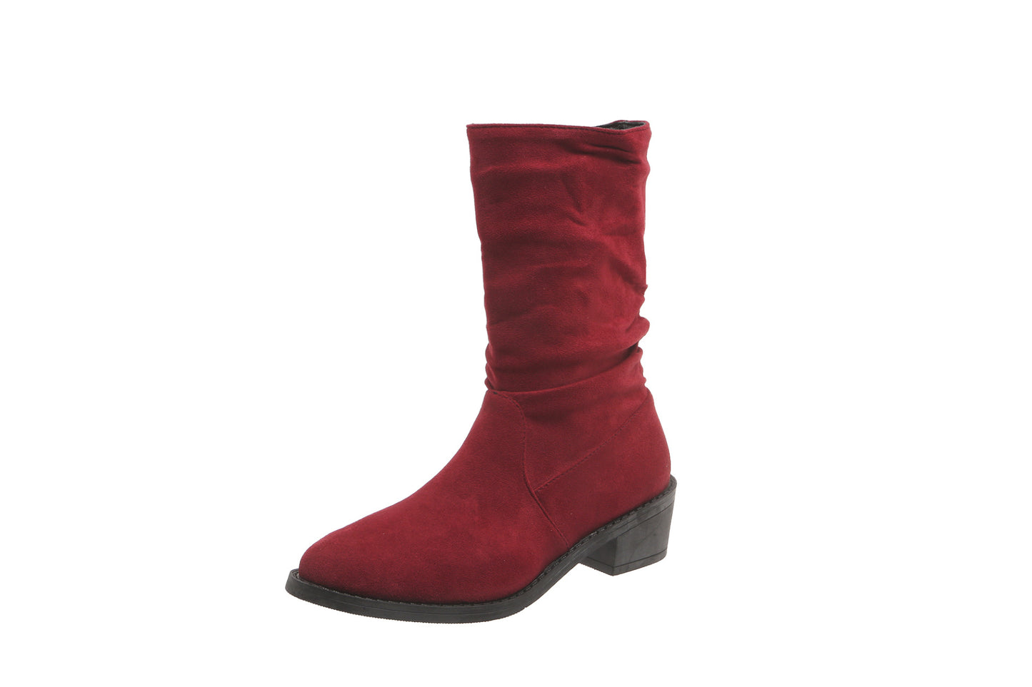 Dame afslappede støvler med dekorativt plisseret design og robust blokhæl Stilla