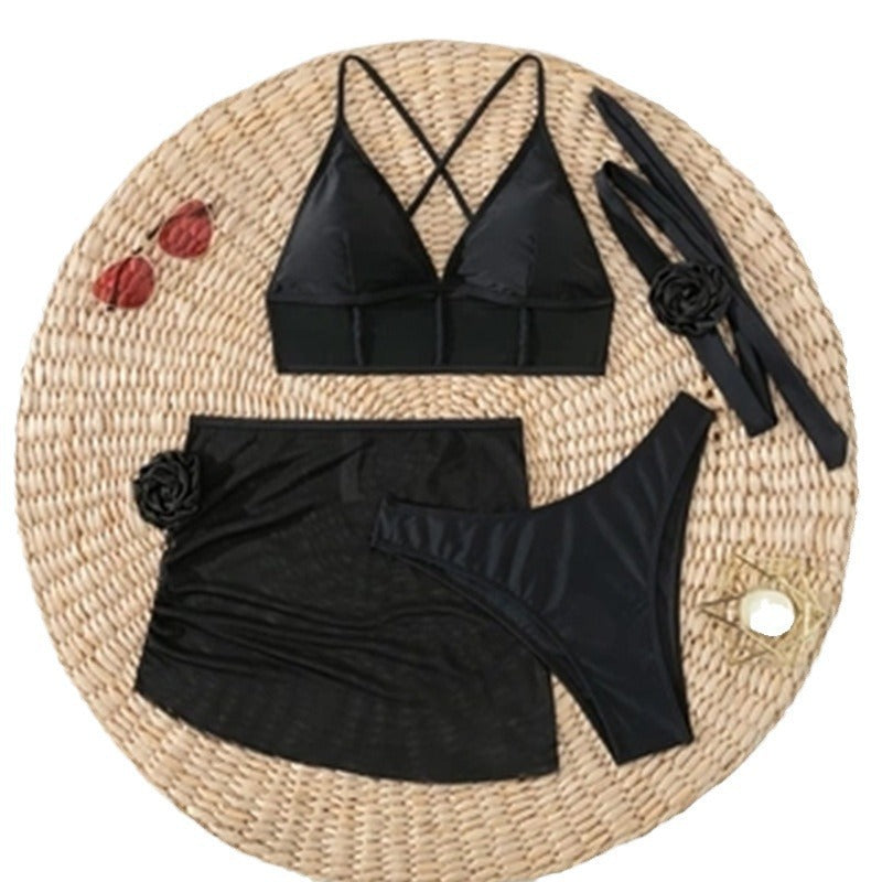 Dame elegant BH-sæt med gennemsigtig tyl og raffineret choker Stilla