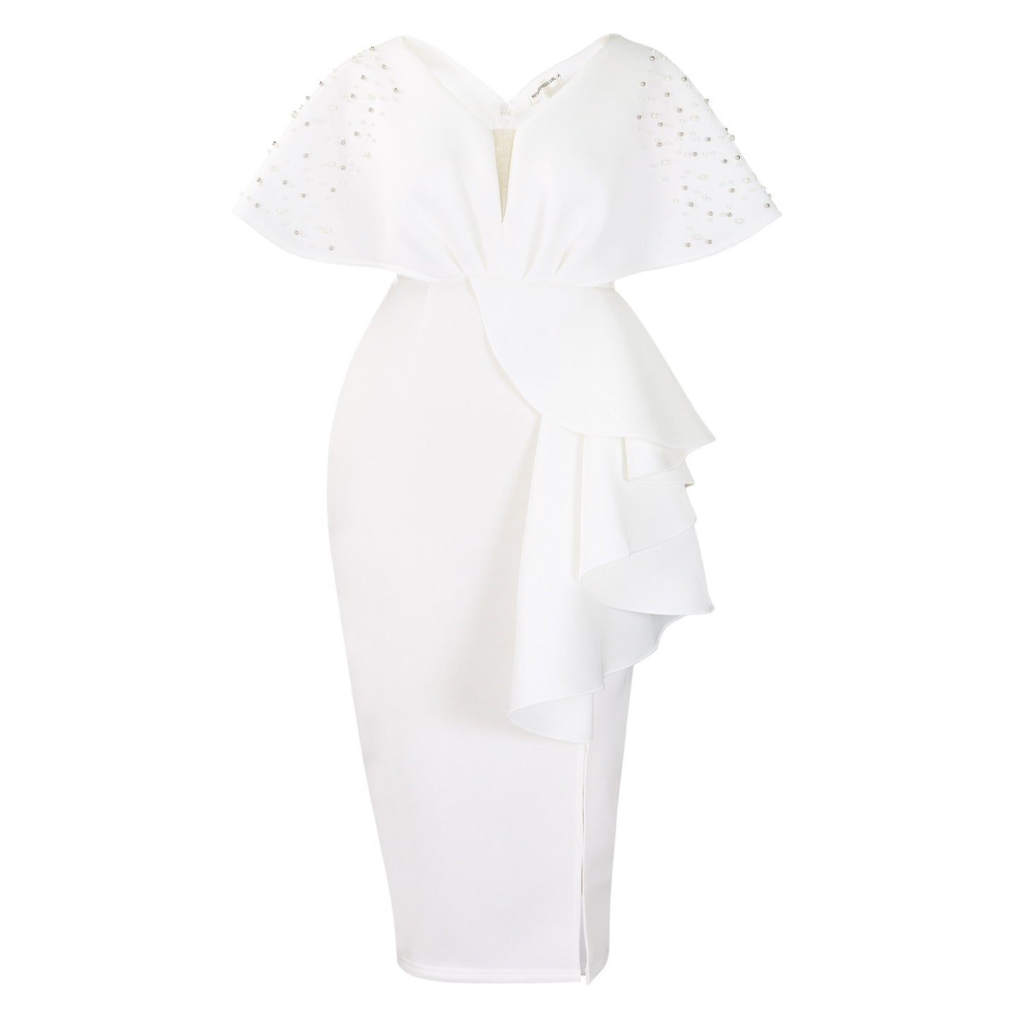 Dame Elegant aftenkjole med rynker og funklende detaljer Stilla