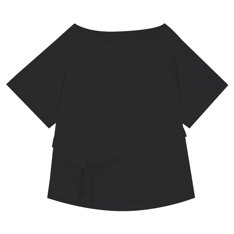 Dame afslappet oversized overdel med justerbart bælte Stilla