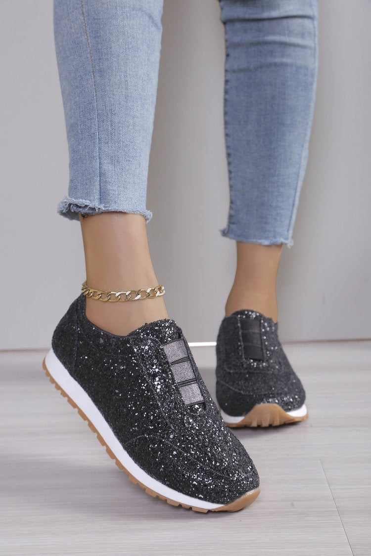 Dame Glitrende Slip-On Sneakers Stilla