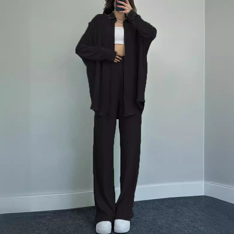 Dame afslappet linned sæt med løstsiddende top og behagelige bukser Stilla