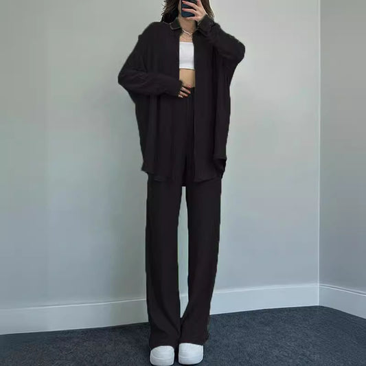 Dame afslappet linned sæt med løstsiddende top og behagelige bukser Stilla