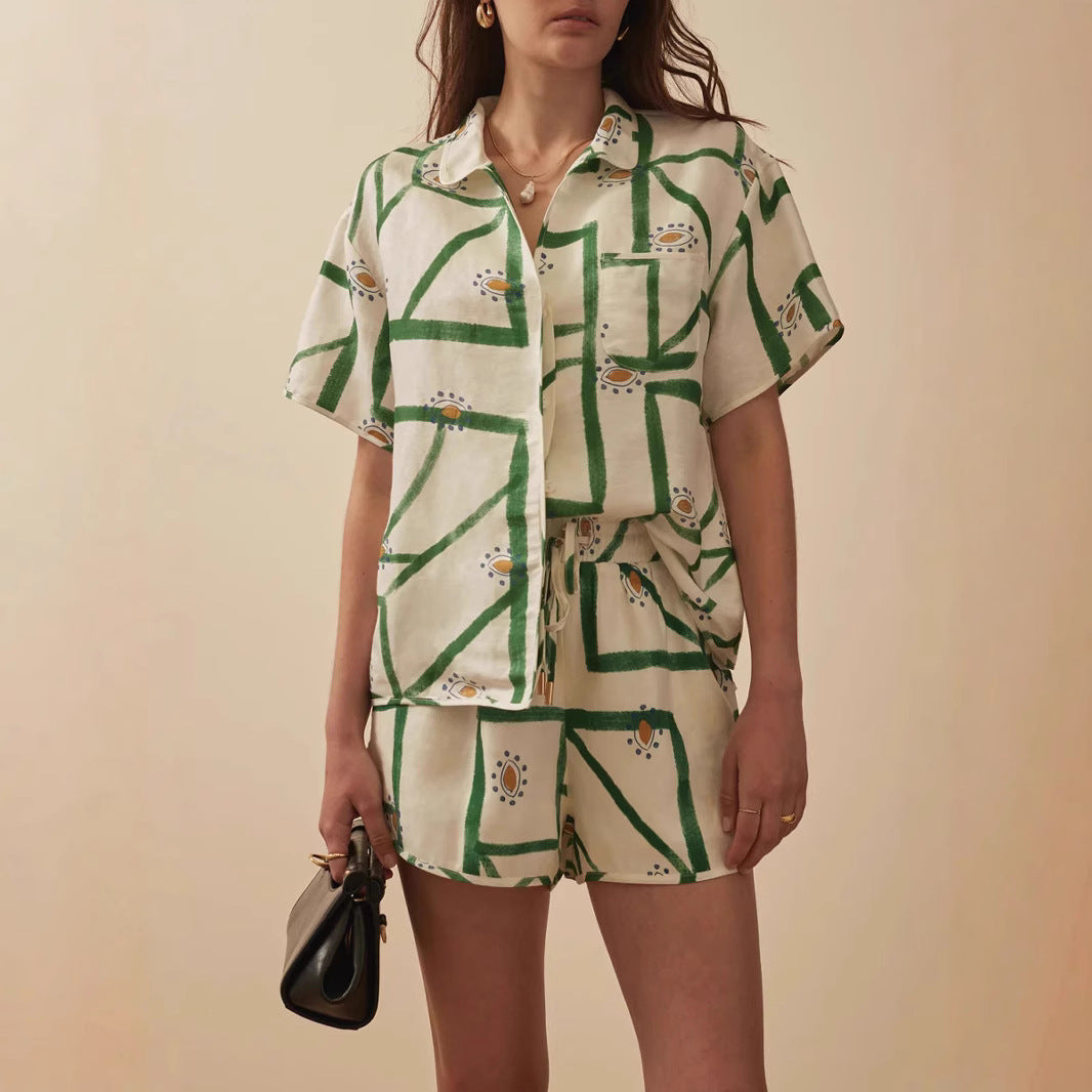 Damer Lækkert kombineret kort jumpsuit med moderne mønstre Stilla