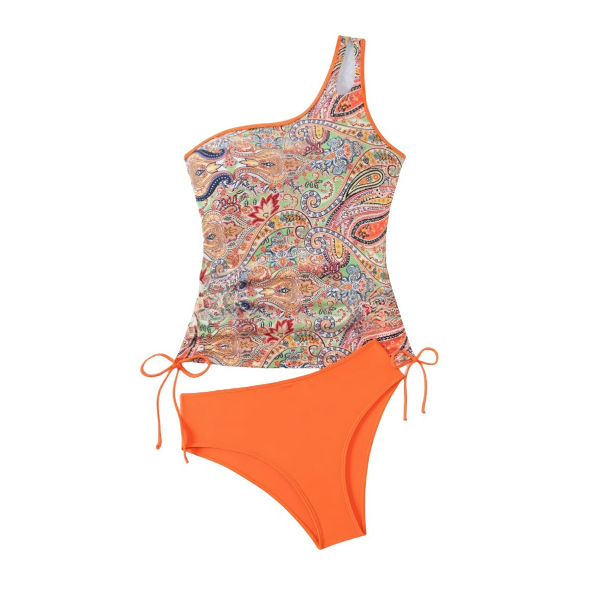 Dame Elegant Ensidig Badedragt med blomstermønster og justerbare snor detaljer Stilla