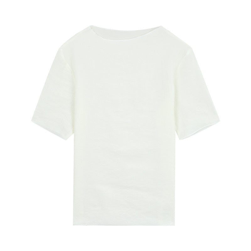 Dame afslappet Relaxed-Fit T-shirt i højkvalitets bomuldsblanding med rund halsudskæring og minimalistisk æstetik Stilla