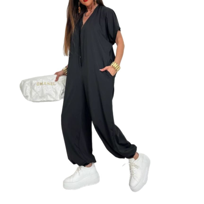 Dame Casual Jumpsuit med afslappet snit og praktiske lommer Stilla