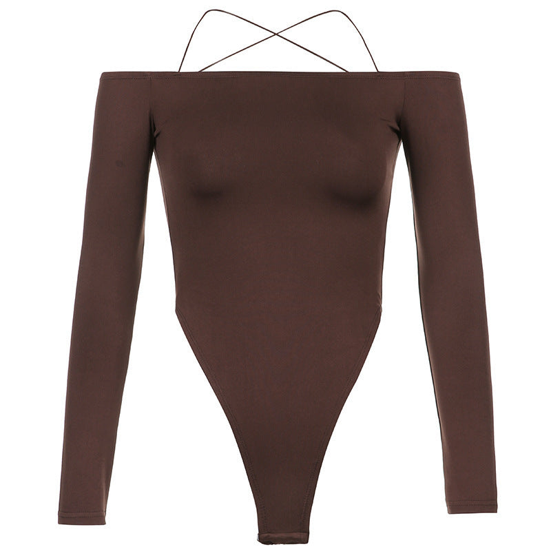 Dame off-shoulder bodysuit med lange ærmer og tætsiddende pasform Stilla